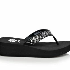 Women's Yellow Box Africa Wedge Flip-Flops