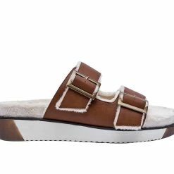 Women's Jane And The Shoe Jessica Fur Flatform Sandals