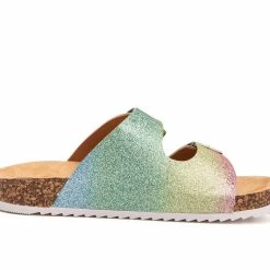 Girls' Olivia Miller Little Kid & Big Kid Rainbow Destiny Footbed Sandals