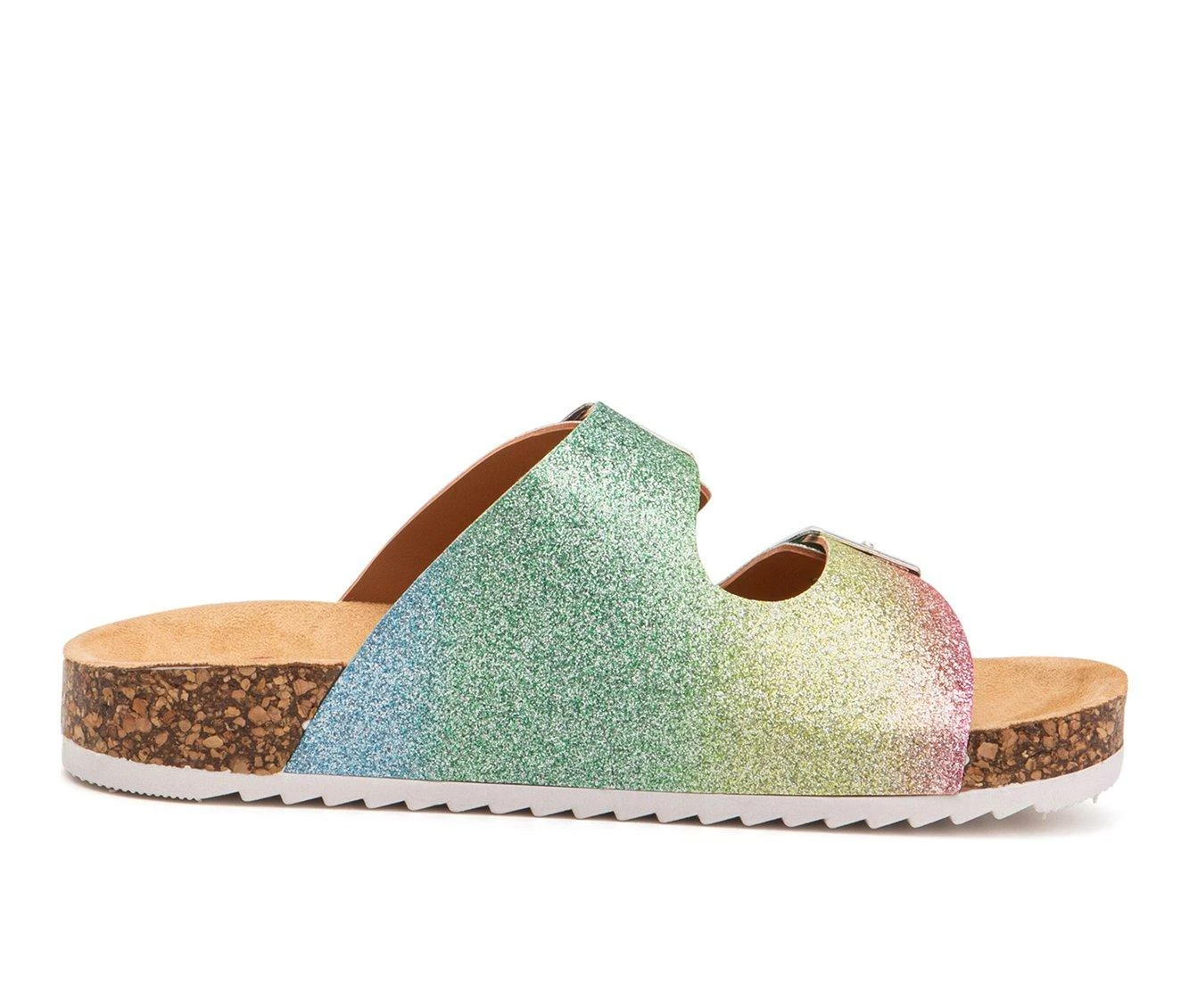 Girls' Olivia Miller Little Kid & Big Kid Rainbow Destiny Footbed Sandals 4 Girls' Olivia Miller Little Kid & Big Kid Rainbow Destiny Footbed Sandals - Image 2