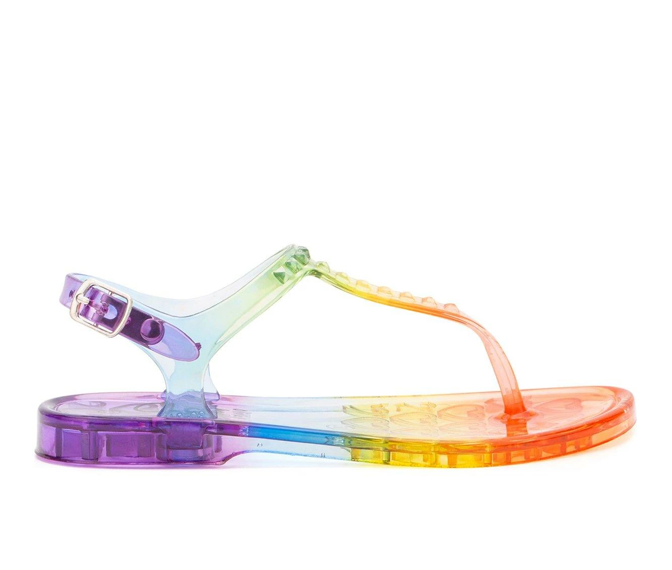 Girls' Olivia Miller Little Kid & Big Kid Tri-Color Jelly Sandals 4 Girls' Olivia Miller Little Kid & Big Kid Tri-Color Jelly Sandals - Image 2