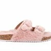 Girls' Olivia Miller Little Kid & Big Kid Cloud Lounge Fuzzy Footbed Sandals