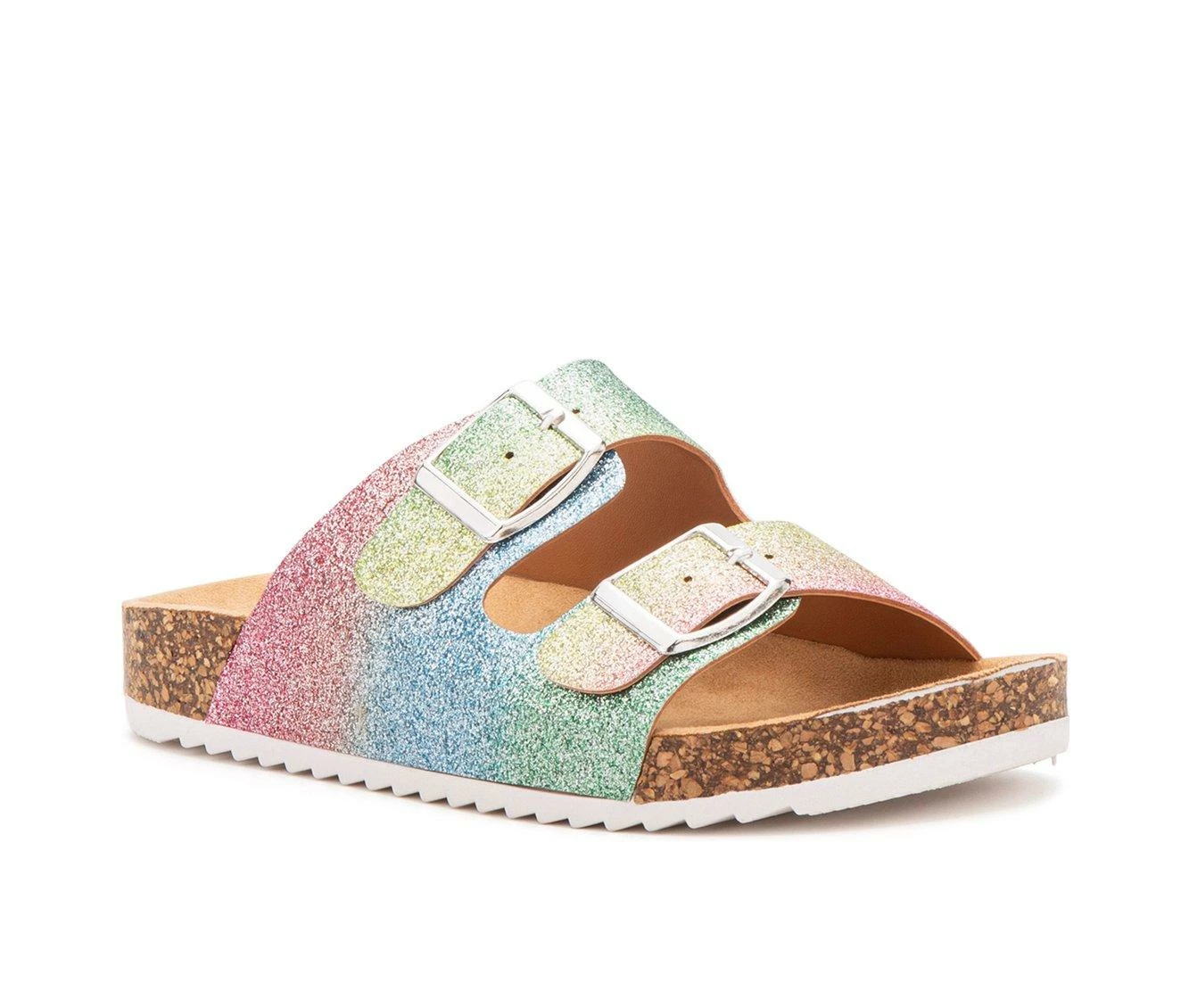 Girls' Olivia Miller Little Kid & Big Kid Rainbow Destiny Footbed Sandals 5 Girls' Olivia Miller Little Kid & Big Kid Rainbow Destiny Footbed Sandals - Image 3