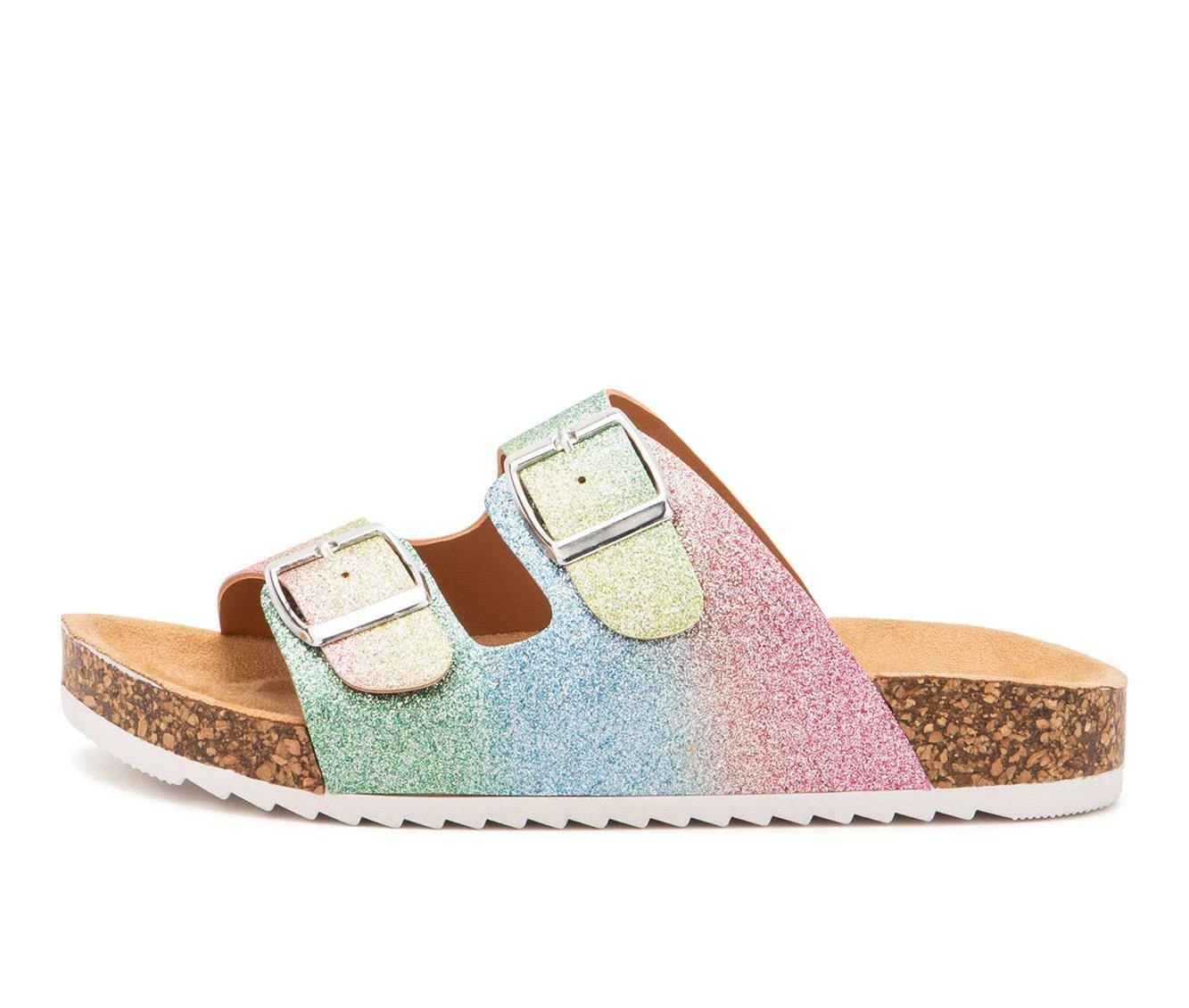 Girls' Olivia Miller Little Kid & Big Kid Rainbow Destiny Footbed Sandals 6 Girls' Olivia Miller Little Kid & Big Kid Rainbow Destiny Footbed Sandals - Image 4